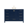 Elegant Lighting Irene 48" Free Standing Single Basin Vanity Set with Cabinet and Engineered Marble Vanity Top Blue