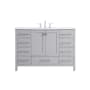 Elegant Lighting Irene 48" Free Standing Single Basin Vanity Set with Cabinet and Engineered Marble Vanity Top Grey