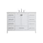 Elegant Lighting Irene 48" Free Standing Single Basin Vanity Set with Cabinet and Engineered Marble Vanity Top White