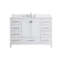 Elegant Lighting Irene 48" Free Standing Single Basin Vanity Set with Cabinet, Engineered Marble Vanity Top, and Backsplash White