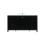 Elegant Lighting Irene 60" Free Standing Single Basin Vanity Set with Cabinet and Engineered Marble Vanity Top Black