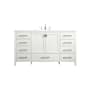 Elegant Lighting Irene 60" Free Standing Single Basin Vanity Set with Cabinet and Engineered Marble Vanity Top White