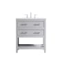 Elegant Lighting Sinclaire 30" Free Standing Single Basin Vanity Set with Cabinet and Engineered Marble Vanity Top Grey
