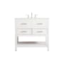 Elegant Lighting Sinclaire 36" Free Standing Single Basin Vanity Set with Cabinet and Engineered Marble Vanity Top White
