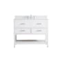 Elegant Lighting Sinclaire 42" Free Standing Single Basin Vanity Set with Cabinet, Engineered Marble Vanity Top, and Backsplash White
