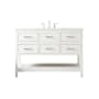 Elegant Lighting Sinclaire 48" Free Standing Single Basin Vanity Set with Cabinet and Engineered Marble Vanity Top White