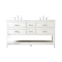 Elegant Lighting Sinclaire 60" Free Standing Double Basin Vanity Set with Cabinet and Engineered Marble Vanity Top White