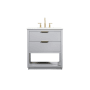 Elegant Lighting Larkin 30" Free Standing Single Basin Vanity Set with Cabinet and Marble Vanity Top Grey