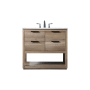 Elegant Lighting Larkin 36" Free Standing Single Basin Vanity Set with Cabinet and Marble Vanity Top Natural Oak