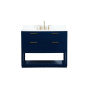 Elegant Lighting Larkin 42" Free Standing Single Basin Vanity Set with Cabinet, Engineered Marble Vanity Top, and Backsplash Blue