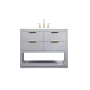 Elegant Lighting Larkin 42" Free Standing Single Basin Vanity Set with Cabinet and Marble Vanity Top Grey