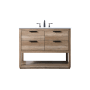 Elegant Lighting Larkin 42" Free Standing Single Basin Vanity Set with Cabinet and Marble Vanity Top Natural Oak