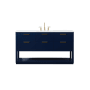 Elegant Lighting Larkin 60" Free Standing Single Basin Vanity Set with Cabinet and Marble Vanity Top Blue