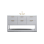 Elegant Lighting Larkin 60" Free Standing Single Basin Vanity Set with Cabinet and Marble Vanity Top Grey