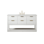 Elegant Lighting Larkin 60" Free Standing Single Basin Vanity Set with Cabinet and Marble Vanity Top White