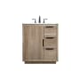 Elegant Lighting Blake 30" Free Standing Single Basin Vanity Set with Cabinet and Marble Vanity Top Natural Oak