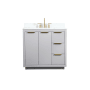 Elegant Lighting Blake 36" Free Standing Single Basin Vanity Set with Cabinet, Engineered Marble Vanity Top, and Backsplash Grey