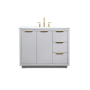 Elegant Lighting Blake 42" Free Standing Single Basin Vanity Set with Cabinet and Marble Vanity Top Grey