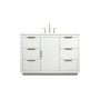 Elegant Lighting Blake 48" Free Standing Single Basin Vanity Set with Cabinet and Marble Vanity Top White