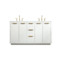Elegant Lighting Blake 60" Free Standing Double Basin Vanity Set with Cabinet and Marble Vanity Top White