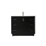 Elegant Lighting Hayes 42" Free Standing Single Basin Vanity Set with Cabinet and Marble Vanity Top Black
