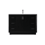 Elegant Lighting Hayes 48" Free Standing Single Basin Vanity Set with Cabinet and Marble Vanity Top Black