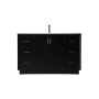 Elegant Lighting Hayes 54" Free Standing Single Basin Vanity Set with Cabinet and Marble Vanity Top Black