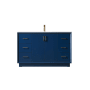 Elegant Lighting Hayes 54" Free Standing Single Basin Vanity Set with Cabinet and Marble Vanity Top Blue