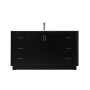 Elegant Lighting Hayes 60" Free Standing Single Basin Vanity Set with Cabinet and Marble Vanity Top Black