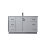 Elegant Lighting Hayes 60" Free Standing Single Basin Vanity Set with Cabinet and Marble Vanity Top Grey