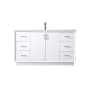 Elegant Lighting Hayes 60" Free Standing Single Basin Vanity Set with Cabinet and Marble Vanity Top White