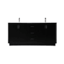 Elegant Lighting Hayes 72" Free Standing Double Basin Vanity Set with Cabinet and Marble Vanity Top Black