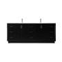 Elegant Lighting Hayes 84" Free Standing Double Basin Vanity Set with Cabinet and Marble Vanity Top Black
