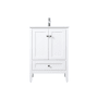 Elegant Lighting Hamilton 24" Free Standing Single Basin Vanity Set with Cabinet and Marble Vanity Top White