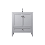 Elegant Lighting Hamilton 30" Free Standing Single Basin Vanity Set with Cabinet and Marble Vanity Top Grey