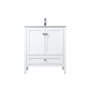 Elegant Lighting Hamilton 30" Free Standing Single Basin Vanity Set with Cabinet and Marble Vanity Top White