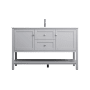 Elegant Lighting Heath 54" Free Standing Single Basin Vanity Set with Cabinet and Marble Vanity Top Grey