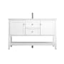 Elegant Lighting Heath 54" Free Standing Single Basin Vanity Set with Cabinet and Marble Vanity Top White