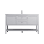 Elegant Lighting Heath 60" Free Standing Single Basin Vanity Set with Cabinet and Marble Vanity Top Grey