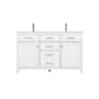 Elegant Lighting Lewis 54" Free Standing Double Basin Vanity Set with Cabinet and Marble Vanity Top White