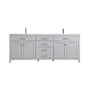 Elegant Lighting Lewis 84" Free Standing Double Basin Vanity Set with Cabinet and Engineered Stone Vanity Top Gray
