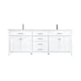 Elegant Lighting Lewis 84" Free Standing Double Basin Vanity Set with Cabinet and Engineered Stone Vanity Top White