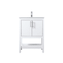 Elegant Lighting Everett 24" Free Standing Single Basin Vanity Set with Cabinet and Marble Vanity Top White