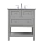 Elegant Lighting Metropolis 30" Free Standing Single Basin Vanity Set with Cabinet and Marble Vanity Top Grey