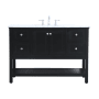 Elegant Lighting Metropolis 48" Free Standing Single Basin Vanity Set with Cabinet and Marble Vanity Top Black