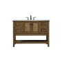 Elegant Lighting Metropolis 48" Free Standing Single Basin Vanity Set with Cabinet and Marble Vanity Top Driftwood