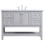 Elegant Lighting Metropolis 48" Free Standing Single Basin Vanity Set with Cabinet and Marble Vanity Top Grey