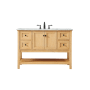 Elegant Lighting Metropolis 48" Free Standing Single Basin Vanity Set with Cabinet and Marble Vanity Top Natural Wood