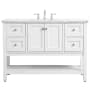 Elegant Lighting Metropolis 48" Free Standing Single Basin Vanity Set with Cabinet and Marble Vanity Top White