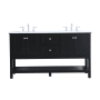 Elegant Lighting Metropolis 60" Free Standing Double Basin Vanity Set with Cabinet and Marble Vanity Top Black